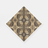 フェスティバルエレガント黄金の装飾金ゴールド模様 スタンダードランチョンナプキン (角)