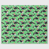 フェスティバルオルカサンタハットクリスマスライトデザイン ラッピングペーパー (フラット)