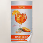 フェスティバルオレンジカクテルハッピーアワー ビーチタオル (正面)