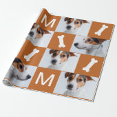 フェスティバルオレンジドッグボーンズ写真コラージクリスマス ラッピングペーパー (アンロールド)