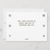 フェスティバルオレンジメタリックスノーフレーク写真クリスマス シーズンカード (裏面)