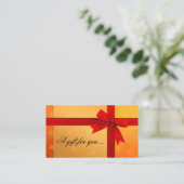 フェスティバルオレンジ色の金ゴールドボウギフト証明書テンプレート 割引カード (スタンド正面)