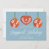 フェスティバルオーナメントカスタム企業のホリデーカード シーズンカード (正面)