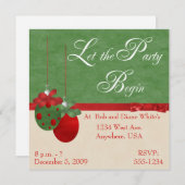 フェスティバルオーナメントクリスマスパーティの招待状 招待状 (正面/裏面)