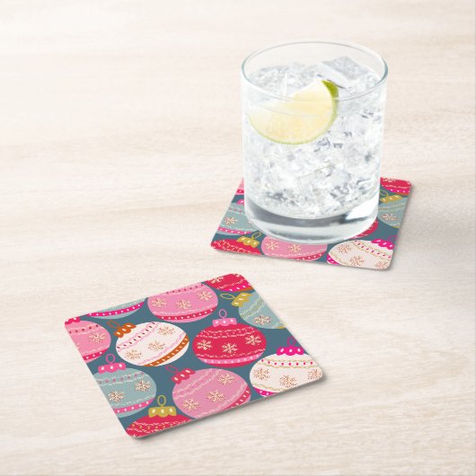 フェスティバルオーナメントクリスマス スクエアペーパーコースター