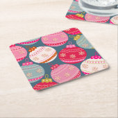 フェスティバルオーナメントクリスマス スクエアペーパーコースター (アングル)