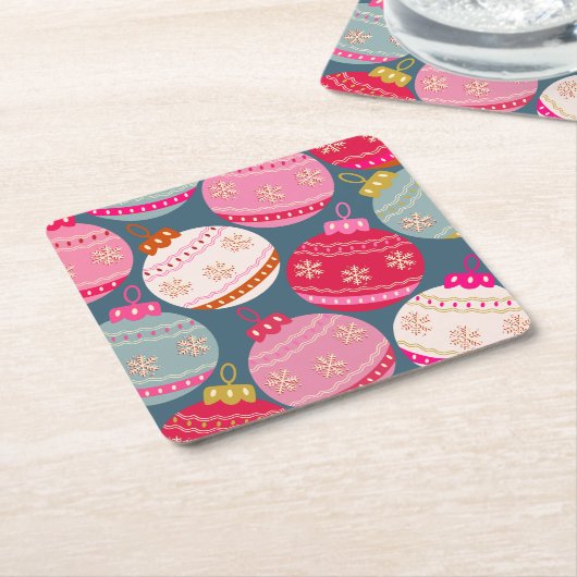 フェスティバルオーナメントクリスマス スクエアペーパーコースター (アングル)