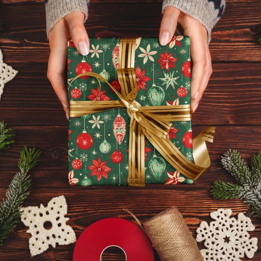 フェスティバルオーナメントシームレスパターン ラッピングペーパー