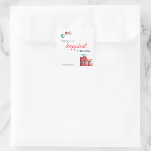 フェスティバルオーナメントプレゼントクリスマス スクエアシール (バッグ)