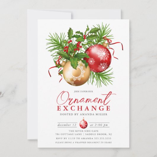 フェスティバルオーナメント交換クリスマス 招待状 (正面)