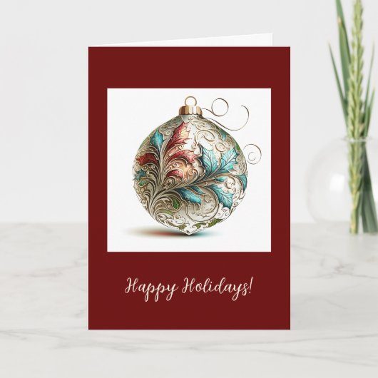 フェスティバルオーナメント折り畳み休日/クリスマスカード サンキューカード (正面)