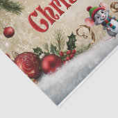 フェスティバルオーナメント、ホリー、ギフトメリークリスマス 薄葉紙 (詳細)