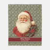 フェスティバルオールドファッションドサンタコージークリスマススロー フリースブランケット (正面)