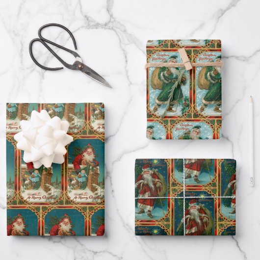 フェスティバルオールドワールドサンタクロース ラッピングペーパーシート (正面)