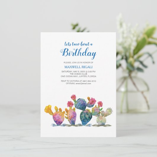 フェスティバルカクタスフィエスタボーイ誕生日招待状 招待状 (スタンド正面)