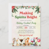 フェスティバルカクテルウォーターカラークリスマスパーティー 招待状 (正面)