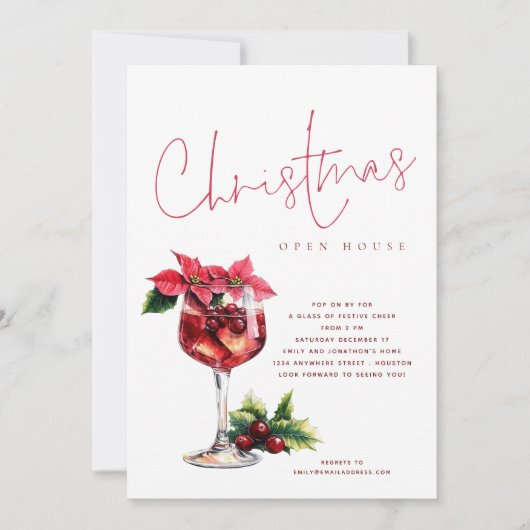 フェスティバルカクテルクリスマスオープンハウス招待状 招待状 (正面)