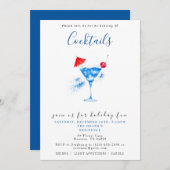 フェスティバルカクテルクリスマスパーティの招待状 招待状 (正面/裏面)