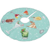 フェスティバルカクテルドリンクスクリスマスウォーター色 ブラッシュドポリエステルツリースカート (アングル)