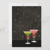 フェスティバルカクテルモダンレッドグリーンクリスマス 招待状 (裏面)