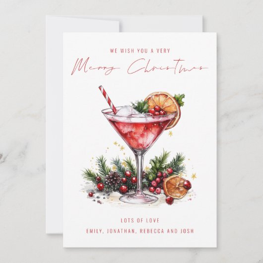 フェスティバルカクテル2026カレンダーメリークリスマス シーズンカード (正面)