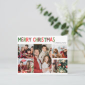 フェスティバルカジュアルカラフルクリスマスファイブフォトホリド シーズンカード (スタンド正面)