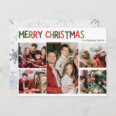 フェスティバルカジュアルカラフルクリスマスファイブフォトホリド シーズンカード (正面/裏面)