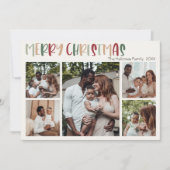 フェスティバルカジュアルカラフルクリスマスファイブ写真5 x 7 シーズンカード (正面)