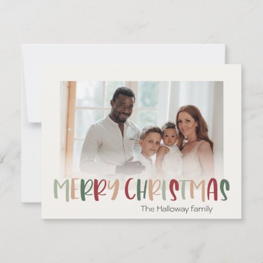フェスティバルカジュアルカラフルクリスマス色あせ写真 シーズンカード (正面)