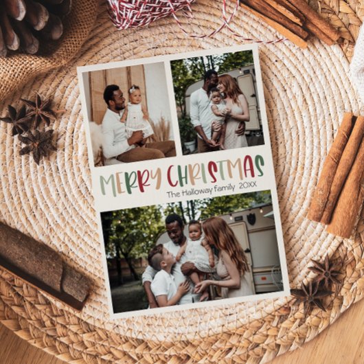 フェスティバルカジュアルカラフルスはっきりしたクリスマス シーズンカード