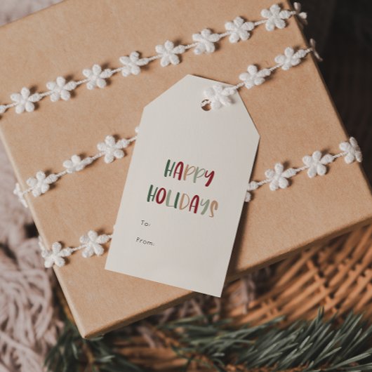 フェスティバルカジュアルカラフルハッピーホリデイズトゥ ギフトタグ