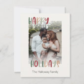 フェスティバルカジュアルカラフルハッピーホリデーズアレーフォト シーズンカード (正面)