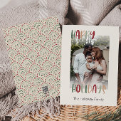 フェスティバルカジュアルカラフルハッピーホリデーズアレーフォト シーズンカード