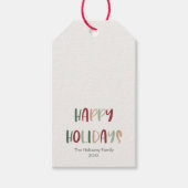 フェスティバルカジュアルカラフルハッピーホリデーズギフトラベル ギフトタグ (正面)