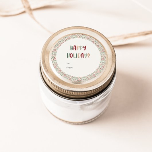 フェスティバルカジュアルカラフルハッピーホリデーズギフト ラウンドシール