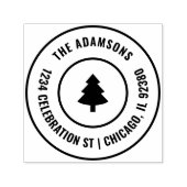 フェスティバルカスタムクリスマスツリーラウンドファミリーアドレス セルフインキングスタンプ (デザイン)