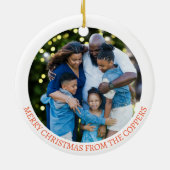 フェスティバルカスタムクリスマスファミリーフォトホリデー セラミックオーナメント (裏面)
