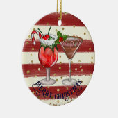フェスティバルカスタムホリデードリンクスクリスマスオーナメント セラミックオーナメント (右)