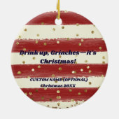 フェスティバルカスタムホリデードリンクスクリスマスオーナメント セラミックオーナメント (裏面)