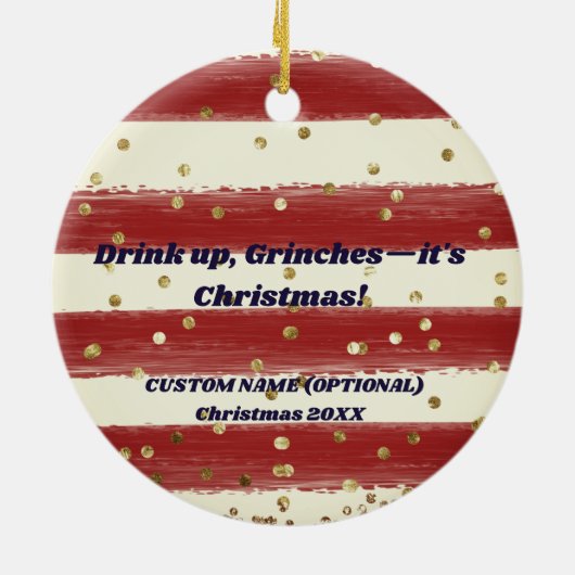 フェスティバルカスタムホリデードリンクスクリスマスオーナメント セラミックオーナメント (裏面)