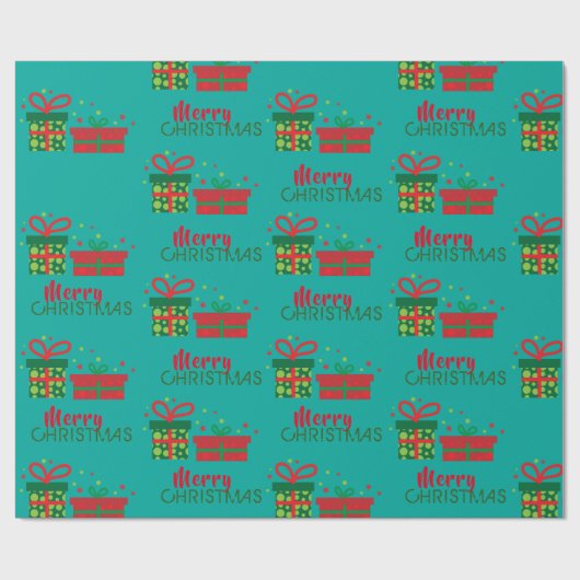 フェスティバルカスタムホリデーメリークリスマスギフトボックス ラッピングペーパー (フラット)