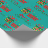 フェスティバルカスタムホリデーメリークリスマスギフトボックス ラッピングペーパー (角)