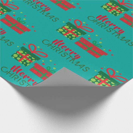 フェスティバルカスタムホリデーメリークリスマスギフトボックス ラッピングペーパー (角)