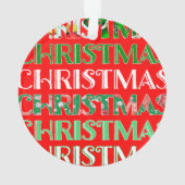 フェスティバルカスタムレッドグリーンクリスマスフォト オーナメント (裏面)