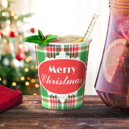 フェスティバルカスタムレッドグリーンホワイトクリスマスパーティー 紙コップ