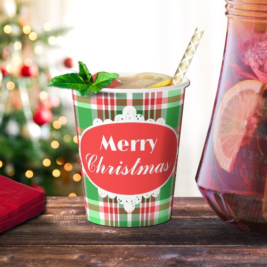 フェスティバルカスタムレッドグリーンホワイトクリスマスパーティー 紙コップ