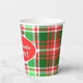 フェスティバルカスタムレッドグリーンホワイトクリスマスパーティー 紙コップ (裏面)