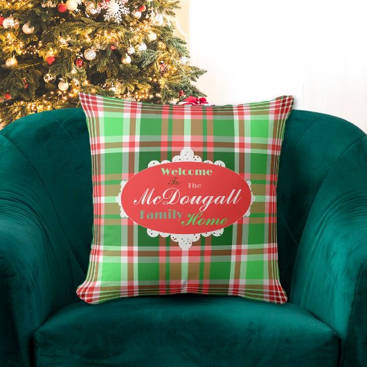 フェスティバルカスタムレッドグリーンホワイトクリスマスホリデー クッション