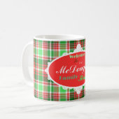 フェスティバルカスタムレッドグリーンホワイトクリスマスホリデー コーヒーマグカップ (正面左)