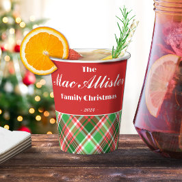 フェスティバルカスタムレッドグリーンホワイトホリデーパーティー 紙コップ